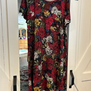LuLaRoe Red Floral Midi Dress